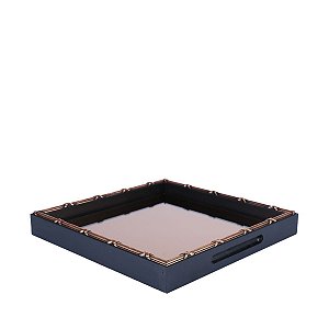 BANDEJA DE MADEIRA CROISÉ ACOBREADO 27X27X3,5 CM
