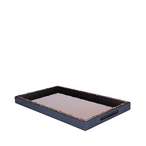 BANDEJA DE MADEIRA CROISÉ ACOBREADO 47X27X3,5 CM