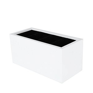 PORTA CONTROLE DE MADEIRA LAQUEADA C/VELUDO 4 LUGARES BRANCO