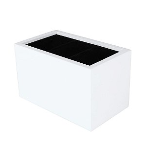 PORTA CONTROLE DE MADEIRA LAQUEADA C/VELUDO 3 LUGARES BRANCO