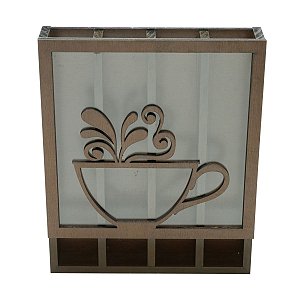 PORTA CÁPSULAS DE MADEIRA P/28 CÁPSULAS TRÊS CORAÇÕES 25X5X31