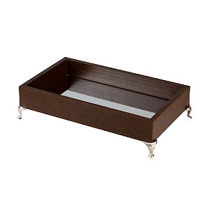 BANDEJA MADEIRA C/PÉ NATURALS 30x17x5cm