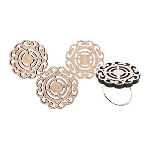 CJ 4 PCS PORTA GUARDANAPO MANDALA PÉROLA 6X6X5,5cm