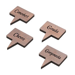 PLACAS PARA QUEIJO STRONG 4 PEÇAS 5,5 X 6 cm