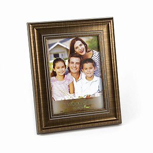 PORTA RETRATO FRISO BRONZEADO E CINZA 10X15