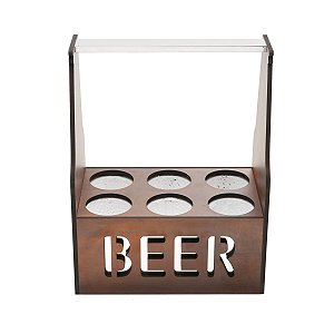 PORTA CERVEJA TÉRMICO PARA 6 GARRAFAS QUATZO 26X16X34 cm