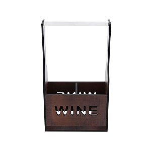 PORTA VINHO PARA DUAS GARRAFAS QUARTZO 22X11X38 cm