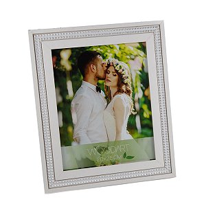 PORTA-RETRATO DE MADEIRA STRASS BRANCO 10x15cm