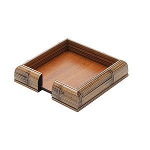 PORTA GUARDANAPO DE MADEIRA BAMBÚ 15X4,5CM