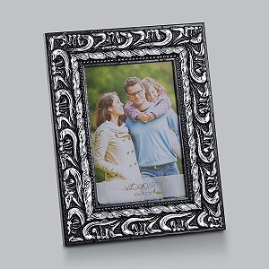 PORTA RETRATO ELEGANCE PRETO E PRATA 20X25