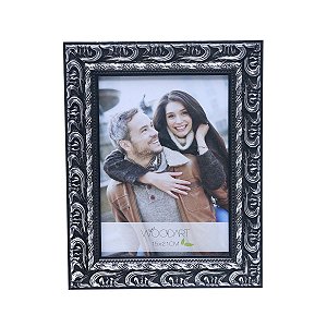 PORTA RETRATO ELEGANCE PRETO E PRATA 13X18