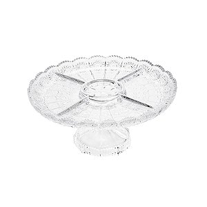 PETISQUEIRA DE CRISTAL C/PÉ STARRY 30X14CM