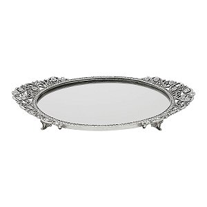 BANDEJA DE ZAMAC COM FUNDO ESPELHADO WORLD 29X16X3,5CM