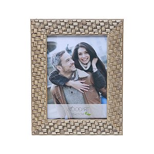 PORTA RETRATO TRANÇADO BEGE 15X21
