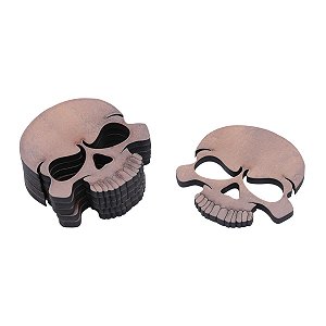JG PORTA COPOS C/6 PC DE MADEIRA CAVEIRA 8,3X8,3X0,6CM