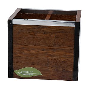 PORTA CONTROLE 2 LUGARES COM METAL NATURALS 12X10X10cm