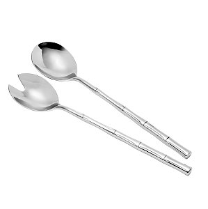 TALHERES P/SALADA DE PRATA BAMBU