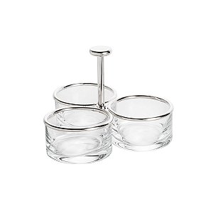 PETISQUEIRA TRIPLA DE PRATA RIALTO 23x23x11,5CM