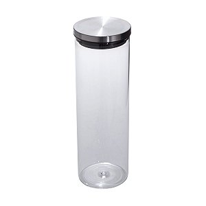 POTE DE VIDRO DE BOROSILICATO C/ TAMPA DE ACO 1750ml
