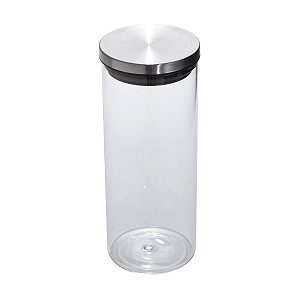 POTE DE VIDRO DE BOROSILICATO C/ TAMPA DE ACO 1300ml