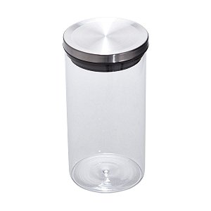 POTE DE VIDRO DE BOROSILICATO C/ TAMPA DE ACO 1050ml