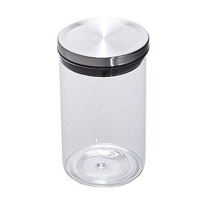 POTE DE VIDRO DE BOROSILICATO C/ TAMPA DE ACO 800ml