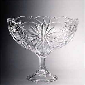 CENTRO DE MESA DECORATIVO C/PÉ DE CRISTAL ECOLÓGICO PINWHEEL 22cm