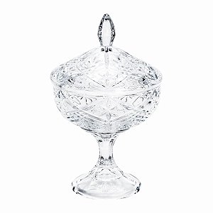 BOMBONIERE C/PÉ DE CRISTAL ECOLÓGICO TAURUS 24CM