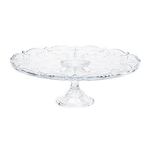 PRATO P/BOLO DE CRISTAL ECOLÓGICO C/PÉ TAURUS 31X11CM