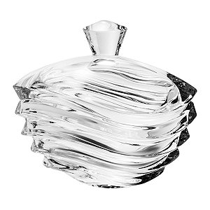 BOMBONIERE DE CRISTAL ECOLÓGICO C/TAMPA WAVE 22X16,5X19,5CM