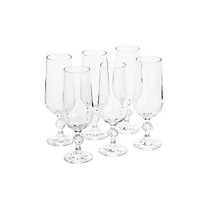CJ 6 TAÇAS P/CHAMPAGNE DE CRISTAL ECOLÓGICO KLAUDIE 180ML