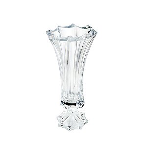 VASO C/PÉ DE CRISTAL BROMELIAS 39cm