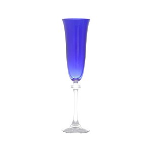 CJ 6 TAÇAS P/CHAMPAGNE DE CRISTAL ECOLÓGICO ALEXANDRA AZUL