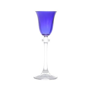 CJ 6 TAÇAS P/LICOR DE CRISTAL ECOLÓGICO ALEXANDRA AZUL 60ML