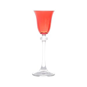 CJ 6 TAÇAS P/LICOR DE CRISTAL ECOLÓGICO ALEXANDRA VERMELHA