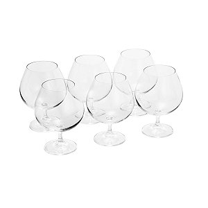 CJ 6 TAÇAS P/COGNAC DE CRISTAL ECOLÓGICO GASTRO 670ML