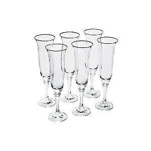 CJ 6 TAÇAS P/CHAMPAGNE DE CRISTAL ECOLÓGICO