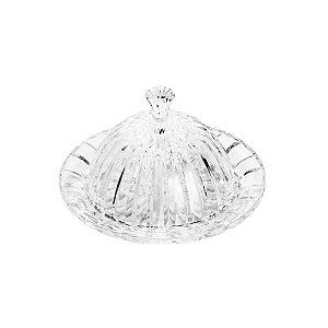 QUEIJEIRA DE CRISTAL C/TAMPA ALEXANDRIA 20X13CM