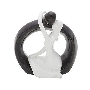 ESTATUETA FIGURINO DE NAMORADOS BLACK AND WHITE DE CERAMICA