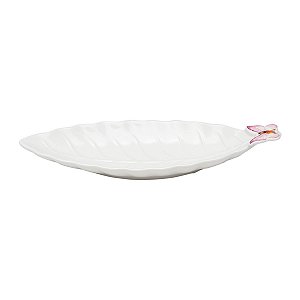 TRAVESSA DE PORCELANA FOLHA BORBOLETAS 25CM