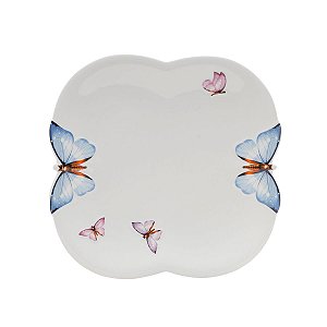 JG. 6 PRATOS DE PORCELANA DE JANTAR BORBOLETAS 24CM