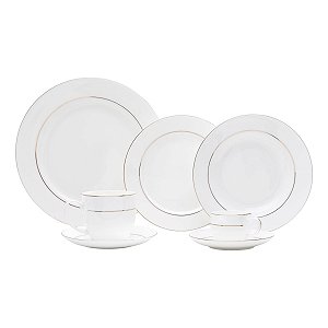 JG DE JANTAR DE PORCELANA BONE CHINA NICE GOLD 42PC