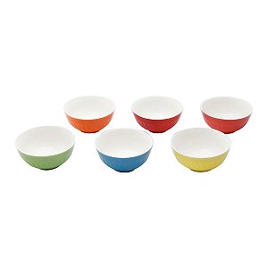 JG. 6 BOWLS DE PORCELANA COLORIDOS MARY 13CMØ