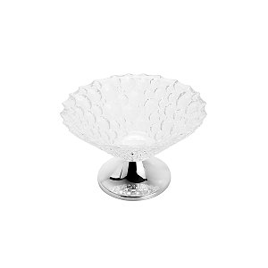 CENTRO DE MESA DE AÇO INOX BUBBLE 30X18CM
