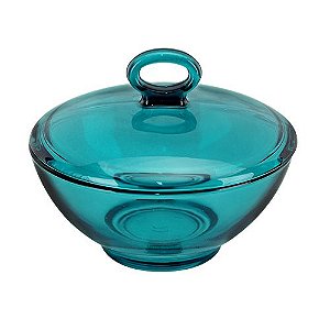 POTICHE AQUA EM VIDRO D13XA11CM COR VERDE ESMERALDA