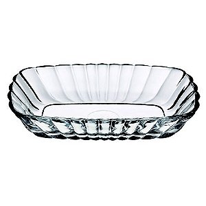 JOGO DE 2 BOWLS RETANGULARES MEZZE EM VIDRO L16XP10XA3CM