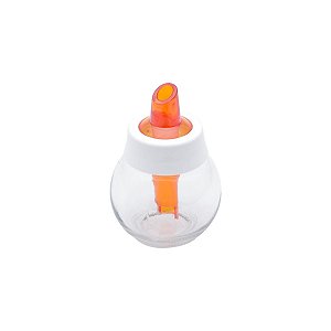 AÇUCAREIRO DE VIDRO DULCE TRANSPARENTE E LARANJA 180ml