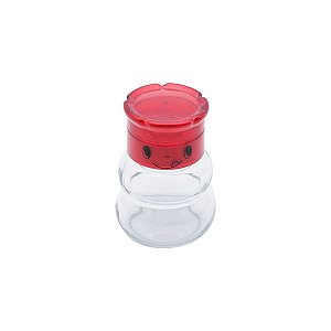 POTE P/TEMPEROS DE VIDRO FACE TRANSPARENTE E VERMELHO 150ml