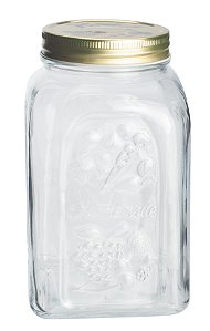 POTE DE VIDRO HOMEMADE COM TAMPA DE METAL 1500ML