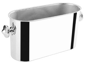 CHAMPANHEIRA OVAL EM INOX 40X13.5X18CM